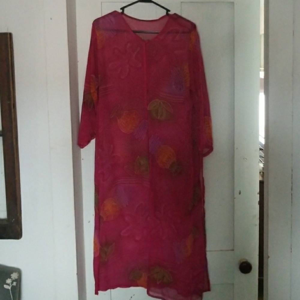 Long sheer kimono duster